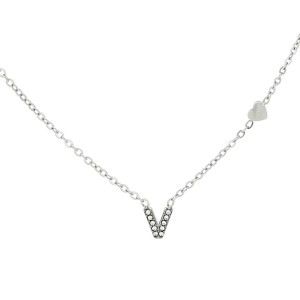 COLLANA LETTERA MM6 IN ACCIAIOCM 40+5