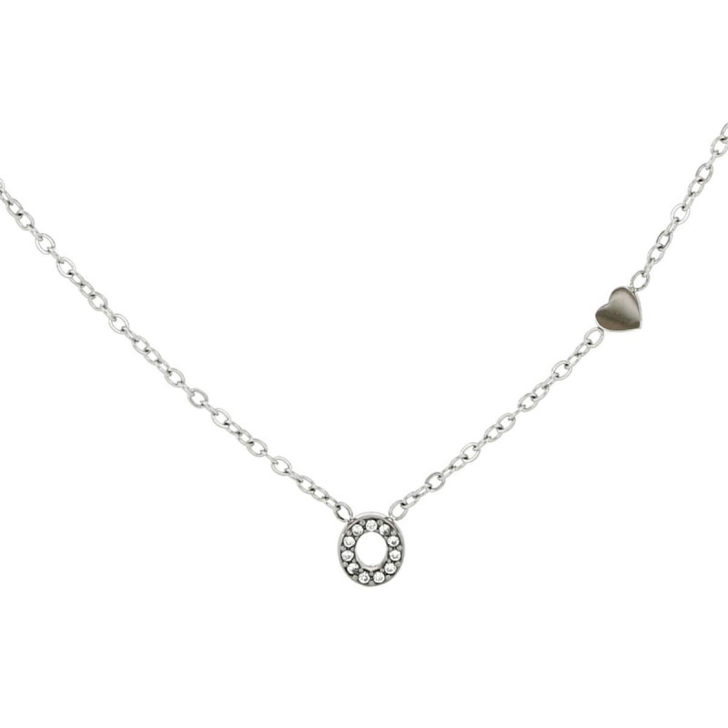 COLLANA LETTERA MM6 IN ACCIAIOCM 40+5