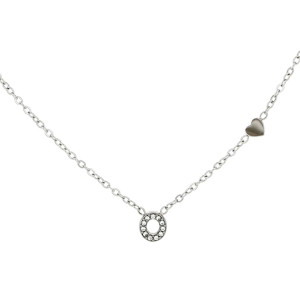 COLLANA LETTERA MM6 IN ACCIAIOCM 40+5