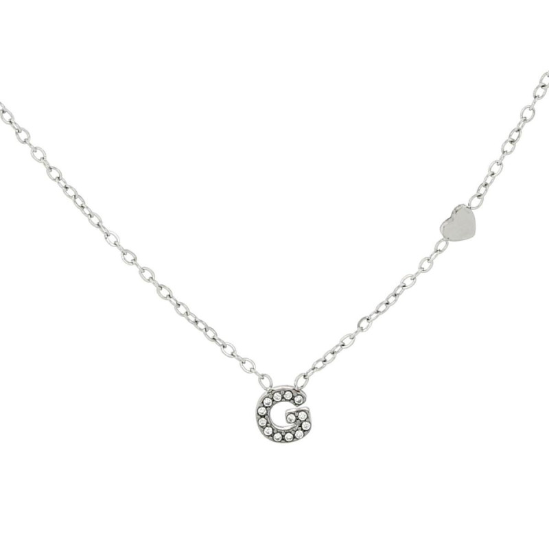 COLLANA LETTERA MM6 IN ACCIAIOCM 40+5