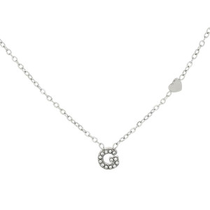 COLLANA LETTERA MM6 IN ACCIAIOCM 40+5