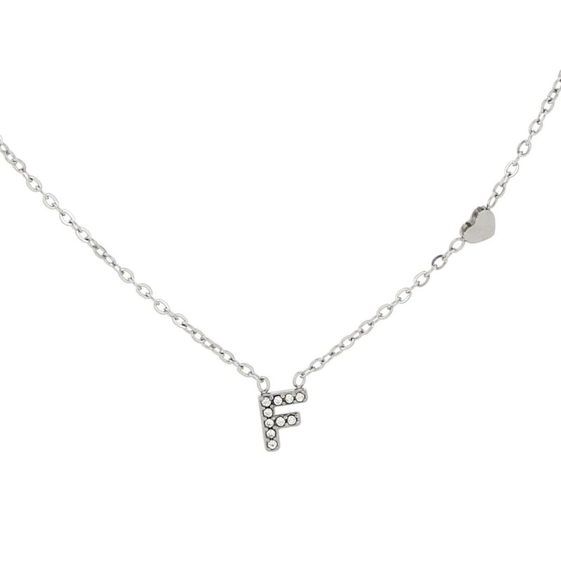 COLLANA LETTERA MM6 IN ACCIAIOCM 40+5