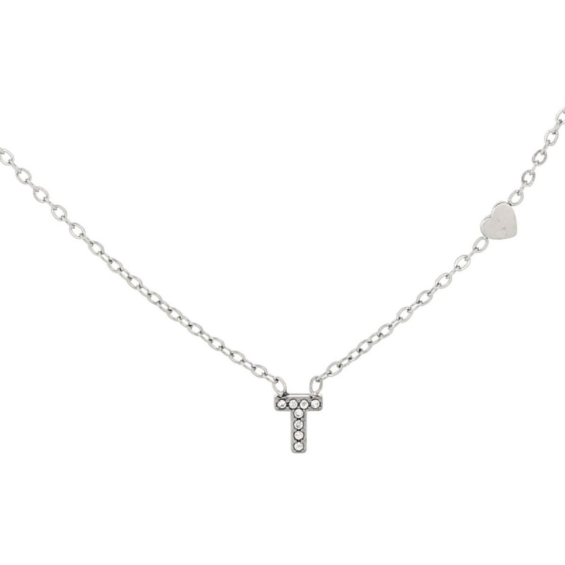 COLLANA LETTERA MM6 IN ACCIAIOCM 40+5