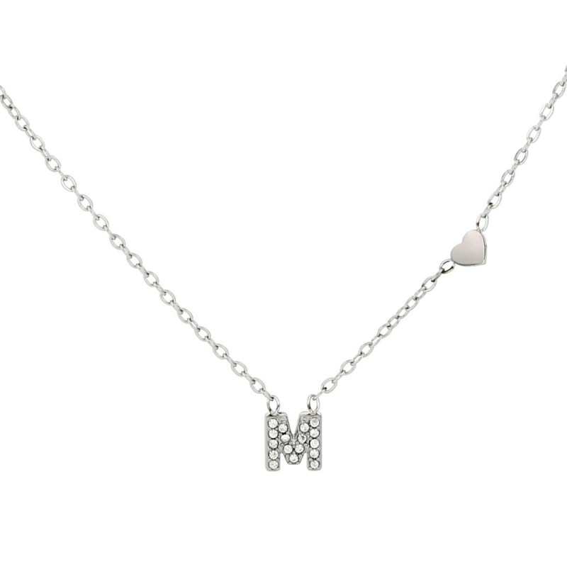 COLLANA LETTERA MM6 IN ACCIAIOCM 40+5