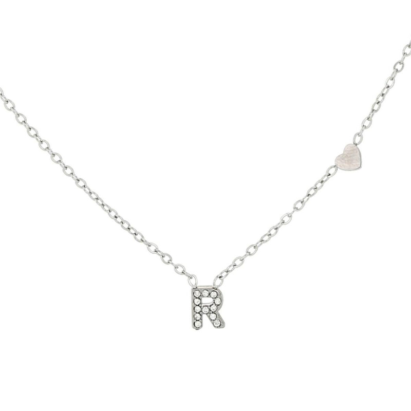 COLLANA LETTERA MM6 IN ACCIAIOCM 40+5