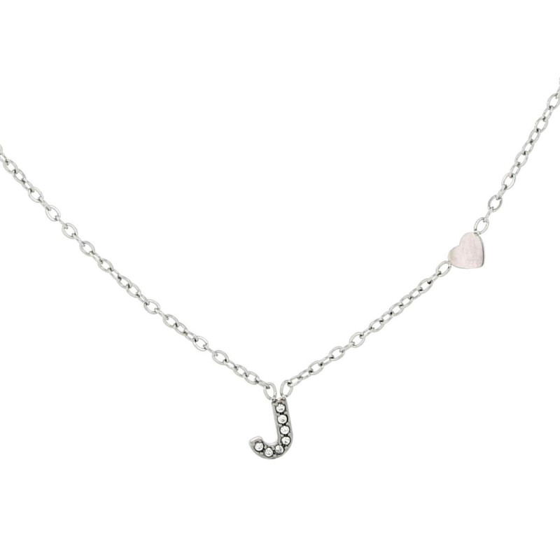 COLLANA LETTERA MM6 IN ACCIAIOCM 40+5