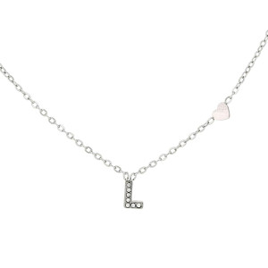 COLLANA LETTERA MM6 IN ACCIAIOCM 40+5