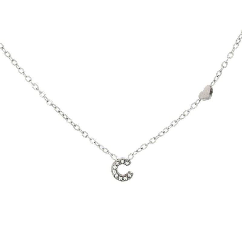 COLLANA LETTERA MM6 IN ACCIAIOCM 40+5