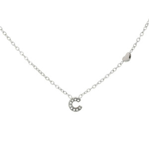 COLLANA LETTERA MM6 IN ACCIAIOCM 40+5