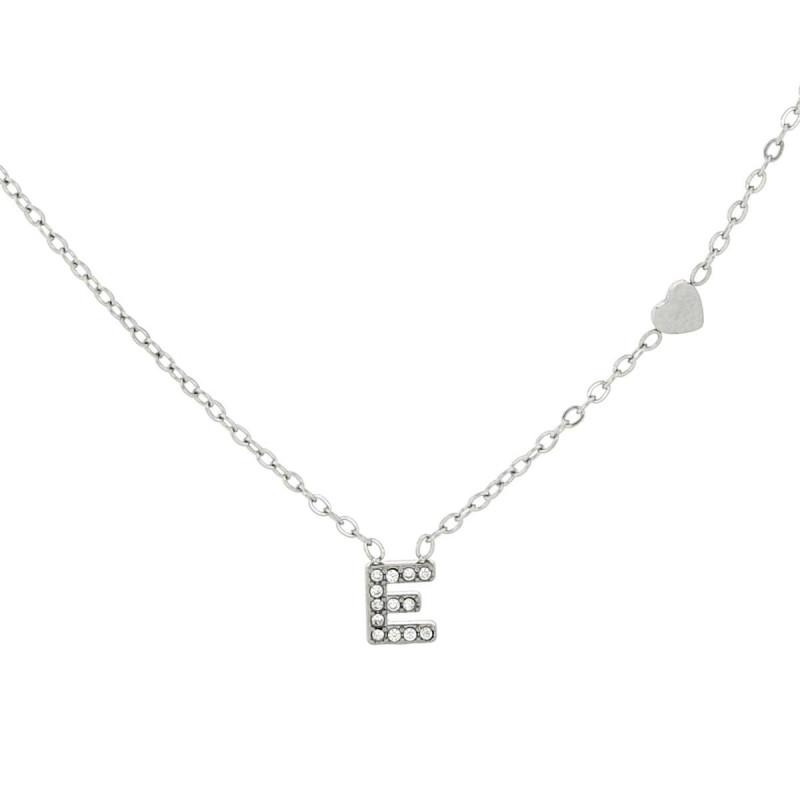 COLLANA LETTERA MM6 IN ACCIAIOCM 40+5