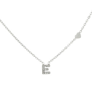COLLANA LETTERA MM6 IN ACCIAIOCM 40+5