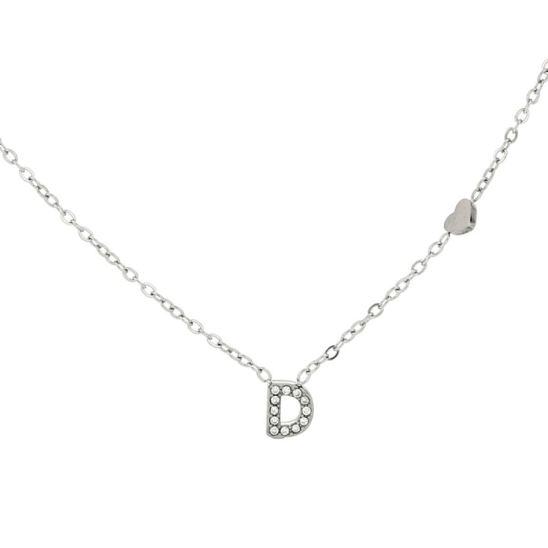 COLLANA LETTERA MM6 IN ACCIAIOCM 40+5