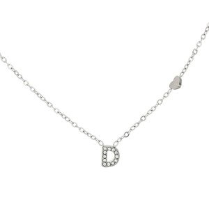 COLLANA LETTERA MM6 IN ACCIAIOCM 40+5