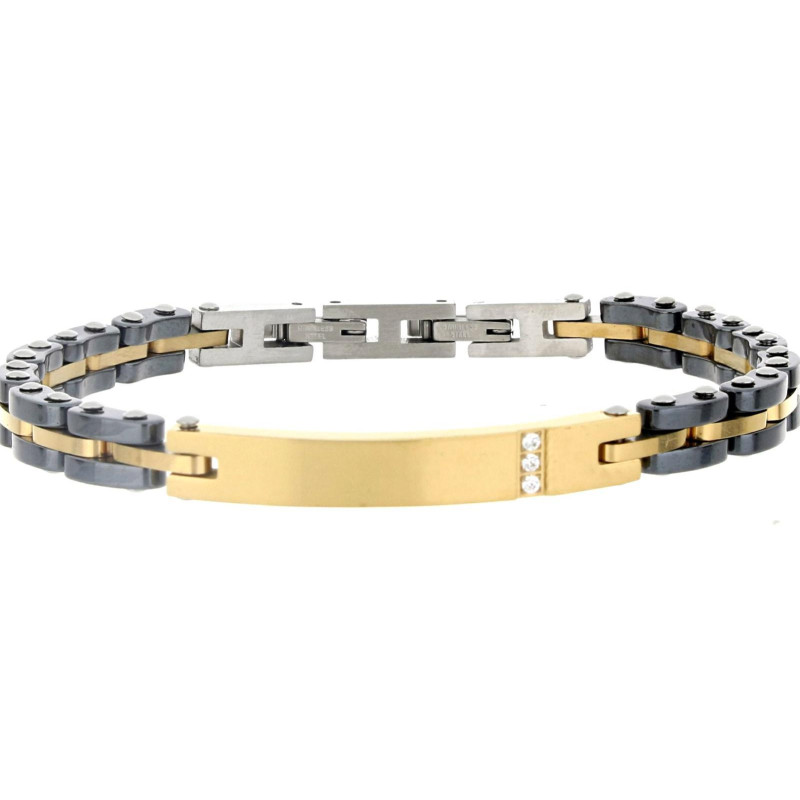 BRACCIALE UOMO IN ACCIAIO E CERAMICA