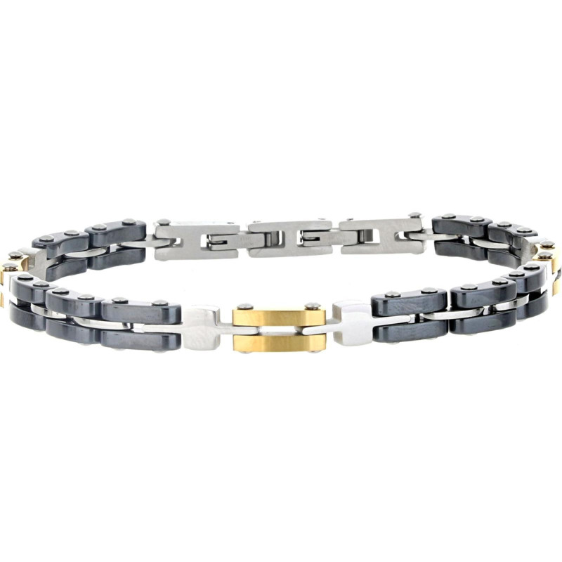 BRACCIALE UOMO IN ACCIAIO E CERAMICA