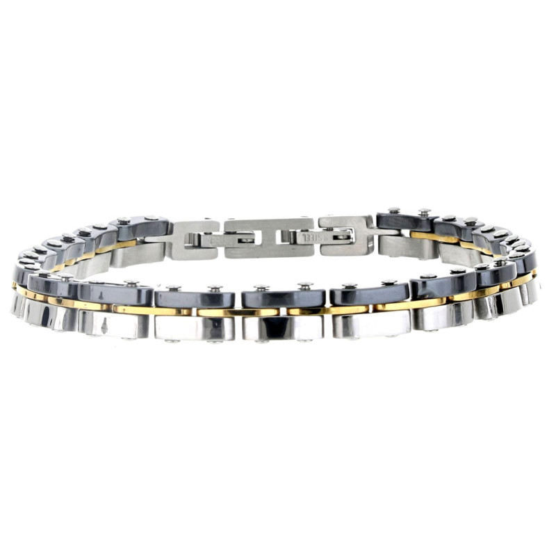 BRACCIALE UOMO IN ACCIAIO E CERAMICA