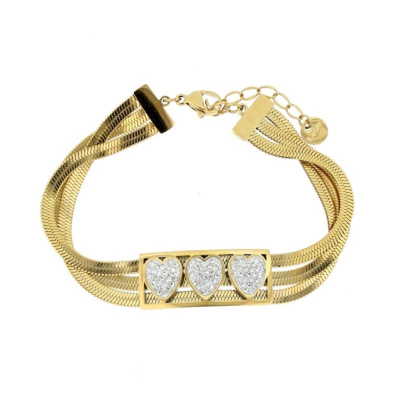 BRACCIALE CM 16+3 SNAKE IN ACCIAIO TARGA MM 12