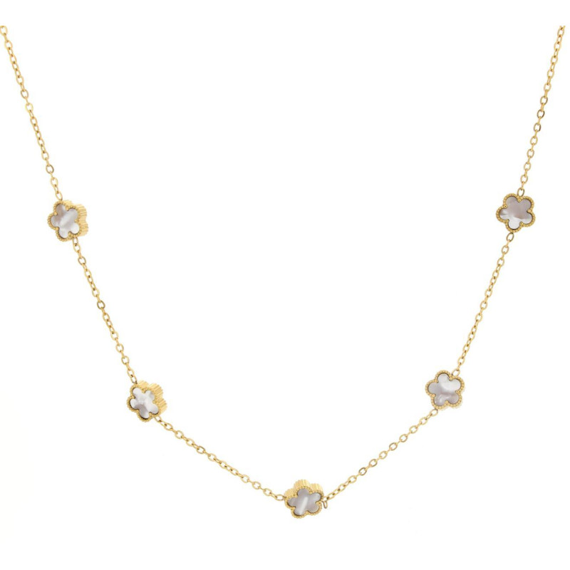 COLLANA CM 41+5 CALLIOPE IN ACCIAIO FIORE MM 9