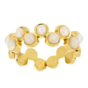 ANELLO PERLA MM 7 IN ACCIAIO