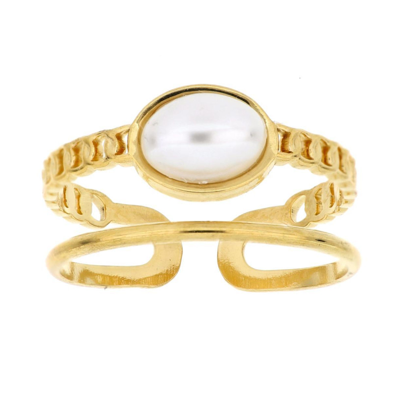 ANELLO PERLA MM 6 IN ACCIAIO