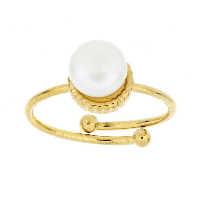 ANELLO PERLA MM 7 IN ACCIAIO