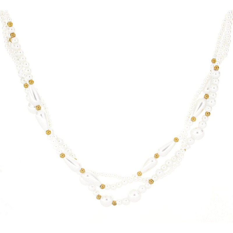 COLLANA CM 40+5 PERLA IN ACCIAIO