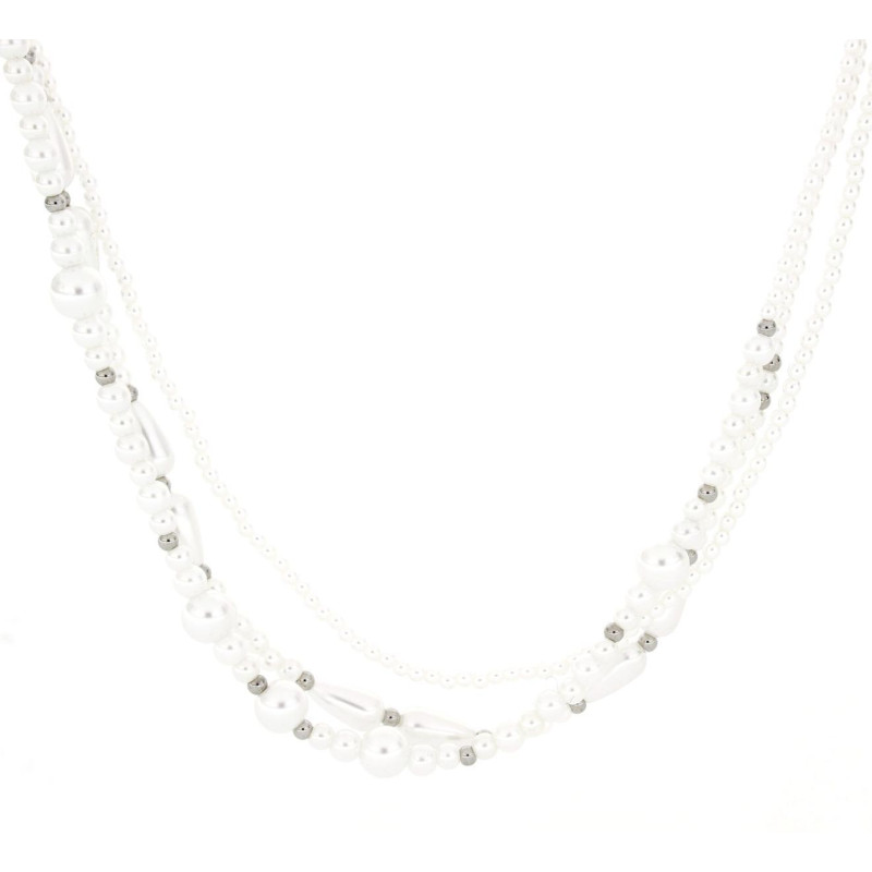 COLLANA CM 40+5 PERLA IN ACCIAIO