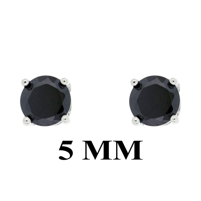 ORECCHINI IN ARGENTO 925 CON ZIRCONE NERO MM 5