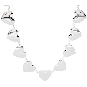 COLLANA ASTERIA CM 43+5 CON CUORE MM 25 ASTERIA IN ACCIAIO