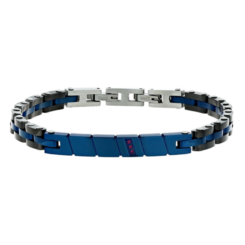 BRAC.IN ACCIAIO CM 21 CON 1 DIAMANTE ROSSO/SI 1MM CT0,008