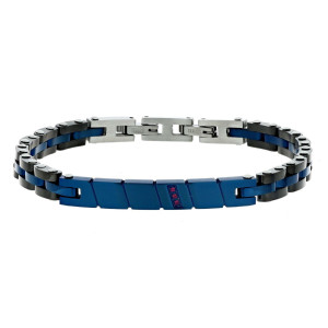 BRAC.IN ACCIAIO CM 21 CON 1 DIAMANTE ROSSO/SI 1MM CT0,008