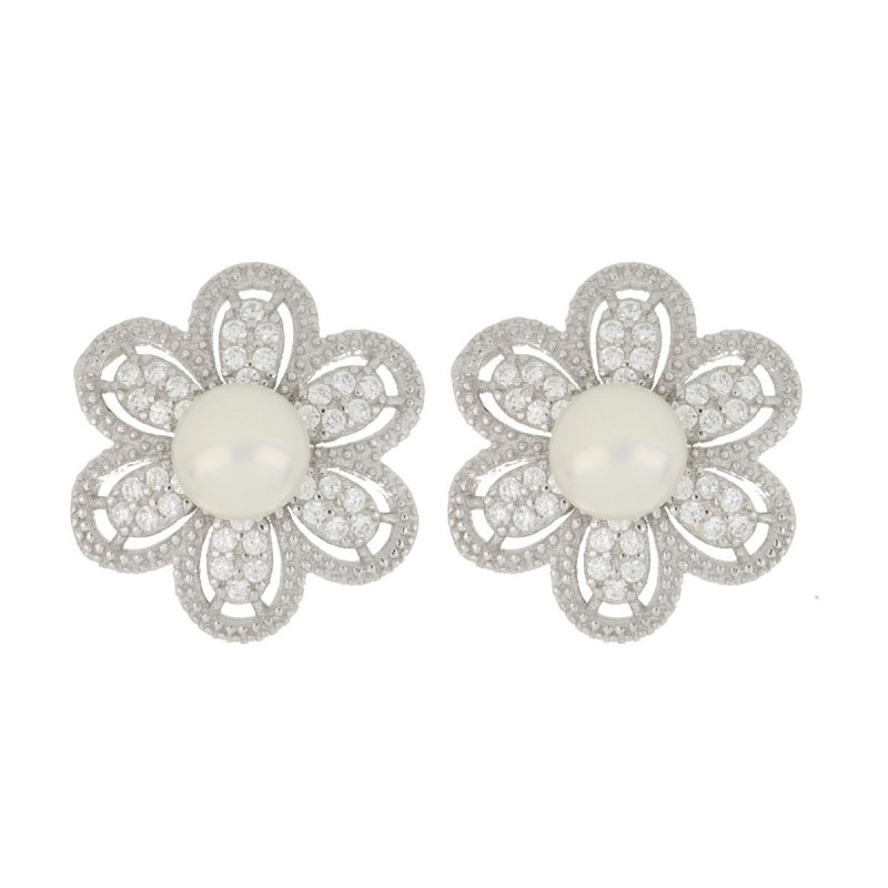 ORECCHINI MM 16 PERLA IN ARGENTO 925