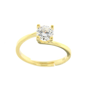 ANELLO PUNTI LUCE IN ARGENTO 925 DORATO 7MM