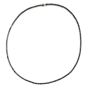 COLLANA TENNIS CM 45 E MM 3 IN ARGENTO 925 CON ZIRCONI NERI