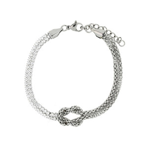BRACCIALE NODI ZIRCONATI CM 17+3  IN ACCIAIO
