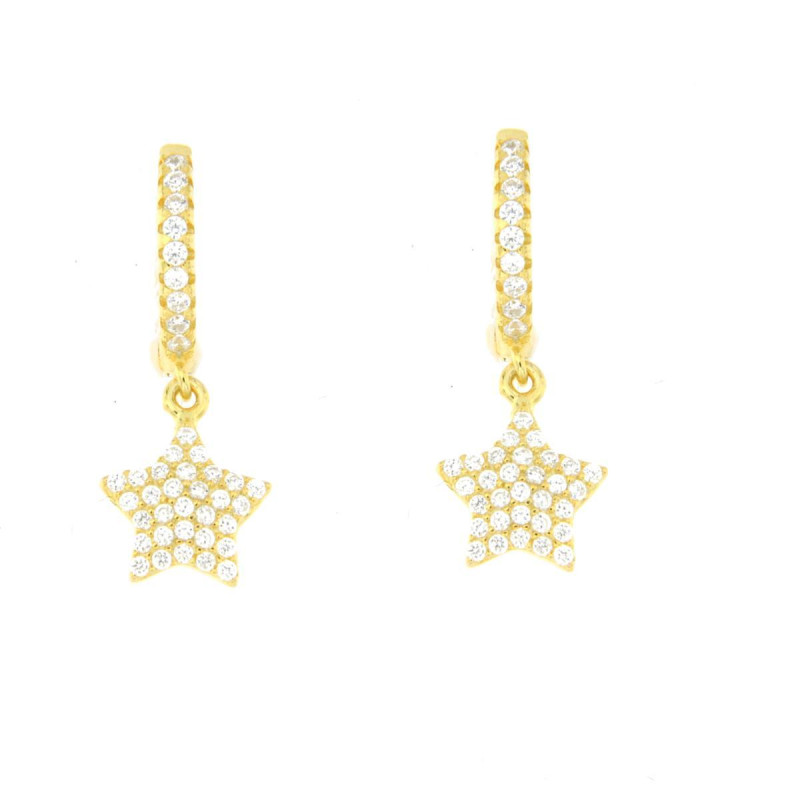 ORECCHINI BOCCOLE IN ARGENTO 925 DORATI STELLA