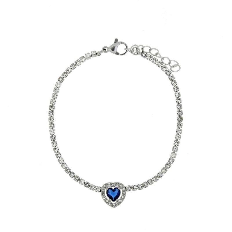 BRACCIALE "INCANTO" CON CUORE MM 11 E CM 16+3 IN ACCIAIO