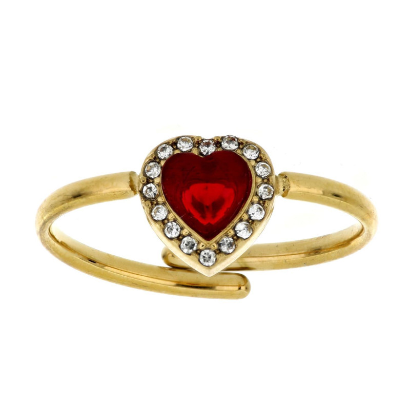 ANELLO "INCANTO" CON CUORE NERO MM 8 IN ACCIAIO