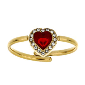 ANELLO "INCANTO" CON CUORE NERO MM 8 IN ACCIAIO