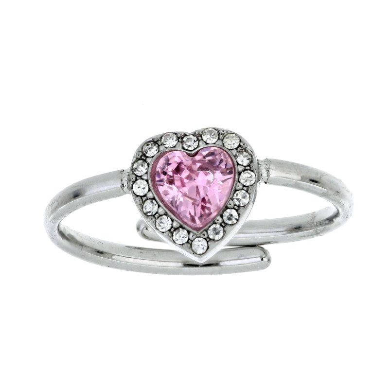 ANELLO "INCANTO" CON CUORE NERO MM 8 IN ACCIAIO