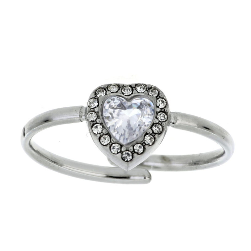 ANELLO "INCANTO" CON CUORE MM 8 IN ACCIAIO