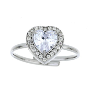 ANELLO "INCANTO" CON CUORE MM 11 IN ACCIAIO