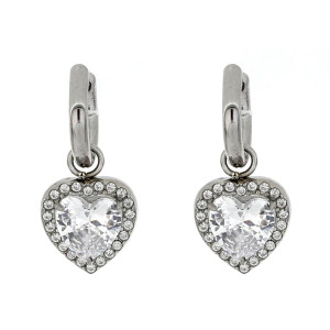 ORECCHINI "INCANTO" CON CUORE MM 11 IN ACCIAIO