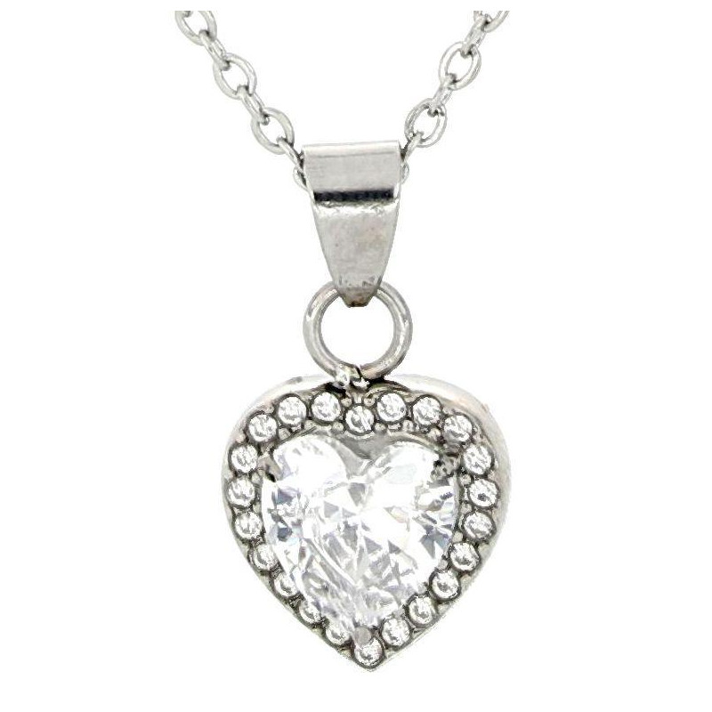 PENDENTE "INCANTO" CUORE CM 40+5 IN ACCIAIO