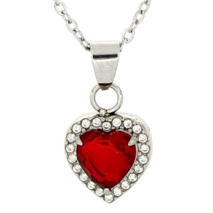 PENDENTE "INCANTO" CUORE CM 40+5 IN ACCIAIO