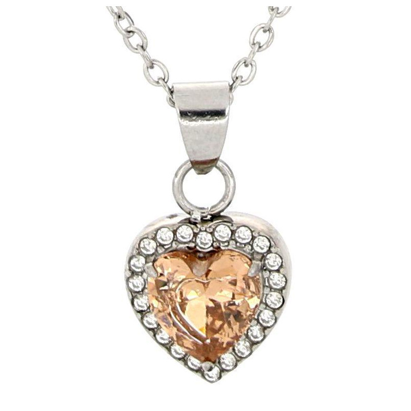 PENDENTE "INCANTO" CUORE CM 40+5 IN ACCIAIO