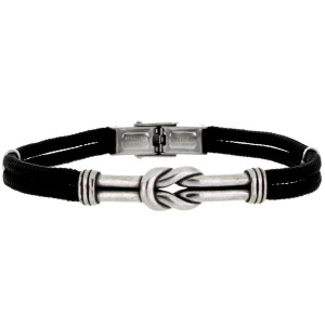 BRACCIALE "UOMO" CM 21 IN PELLE E ACCIAIO