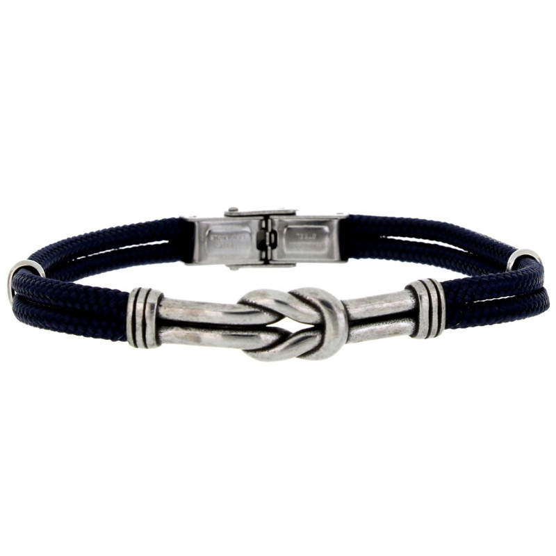 BRACCIALE "UOMO" CM 21 IN PELLE E ACCIAIO