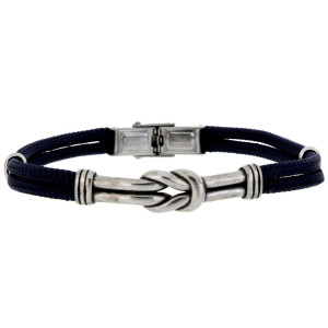 BRACCIALE "UOMO" CM 21 IN PELLE E ACCIAIO