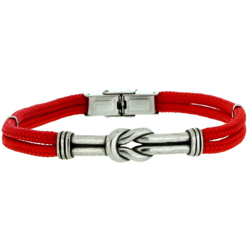 BRACCIALE "UOMO" CM 21 IN PELLE E ACCIAIO